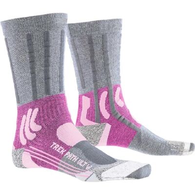 X-Bionic Trek Path Ultra Light Woman Socks, Calze Calza Calzini Donna, dolomite Grey melange/Magnolia melange, 41/42 X-Bionic Trek Path Ultra Light Woman Socks, Calze Calza Calzini Donna, dolomite Grey melange/Magnolia melange, 41/42