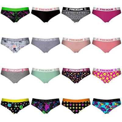 FREEGUN Pack Sorpresa Mutande Donna microfibra, set di 5 Slip Donna, modelli selezionati a caso, Taglie M FREEGUN Pack Sorpresa Mutande Donna microfibra, set di 5 Slip Donna, modelli selezionati a caso, Taglie M