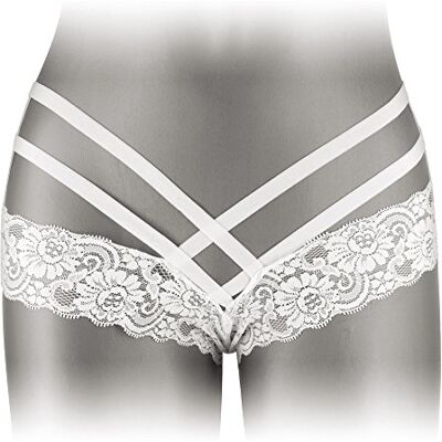 FASHION SECRET Fashion segreto Tanga Bianco Aperto sottile pizzo/Incrocio di ornements Taglia Unica FASHION SECRET Fashion segreto Tanga Bianco Aperto sottile pizzo/Incrocio di ornements Taglia Unica