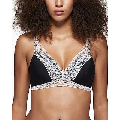 POMPEA Pack 3 Pezzi Reggiseno Imbottito Microfibra Nero e Pizzo Avorio POMPEA Pack 3 Pezzi Reggiseno Imbottito Microfibra Nero e Pizzo Avorio