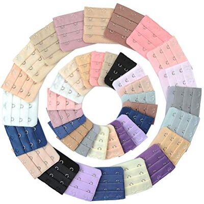 TIMESETL 40 Pezzi Reggiseno estensori Bretelle e Reggiseno Estensione Muticolor Antiscivolo Accessori per Reggiseno Tessuto Nylon + Fibbia in Acciaio Inox TIMESETL 40 Pezzi Reggiseno estensori Bretelle e Reggiseno Estensione Muticolor Antiscivolo Accessori per Reggiseno Tessuto Nylon + Fibbia in Acciaio Inox