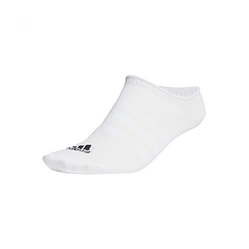 Adidas Thin and Light 3 Pairs Calzini Invisible/Sneaker, White/Black, XL