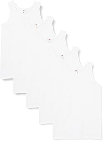 Fruit of the Loom 5-Pack Athletic Mens Canotta, Bianco (White), Medium (Pacco da 5) Uomo