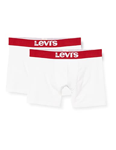 Levis Men Solid Basic Boxer 2P Pantaloncino, Bianco (White/White 317), XX-Large (Pacco da 2) Uomo