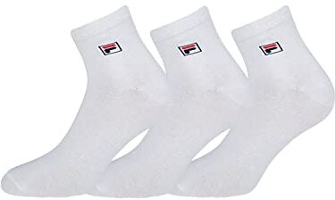 Fila Quarter Plain Socks 43/46 Calze, 300 White, Unisex-Adult