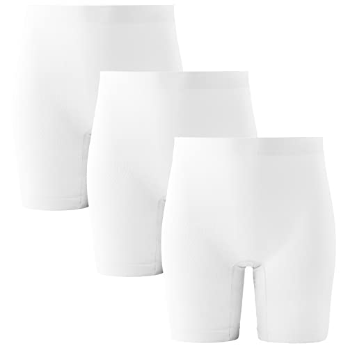 INNERSY Pantaloncini Sottogonna Donna Bianco Antisfregamento sotto Vestito Boxer Estate Pacco da 3 (2XL, 3 Bianco)