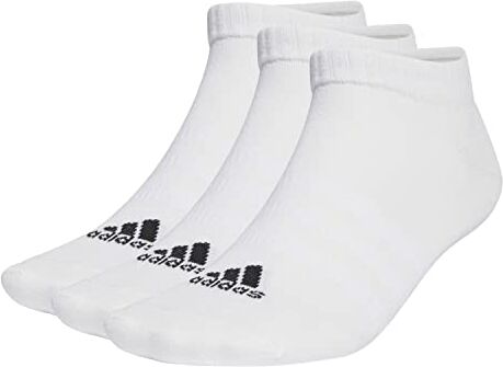 Adidas Thin and Light Sportswear 3 Pairs Calzini, White/Black, XL