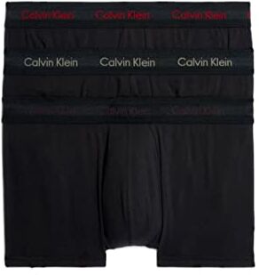 Calvin Klein Low Rise Trunk 3pk , Boxer a vita bassa Uomo, Nero (B-pwr Plm, Fusc Bry, Element Htr Lg), M