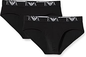 Emporio Armani Underwear 2-Pack Brief Essential Monogram, Boxer Brief Uomo, Nero, XL