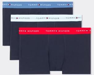 Tommy Hilfiger Pantaloncino Boxer Uomo Confezione da 3 Intimo, Multicolore (Daring Scarlet/ Iron Blue/ Kps Blue), M