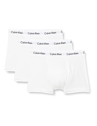 Calvin Klein Low Rise Trunk 3pk 0000u2664g, Boxer a vita bassa Uomo, Bianco (White), XS