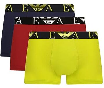 Emporio Armani Underwear Men's 3-Pack Bold Monogram Boxer, Uomini, Rust/Lime/Ink,