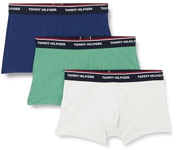 Tommy Hilfiger 3p Trunk, Uomo Boxer, Blue Ink/Central Green/Light Cast, S