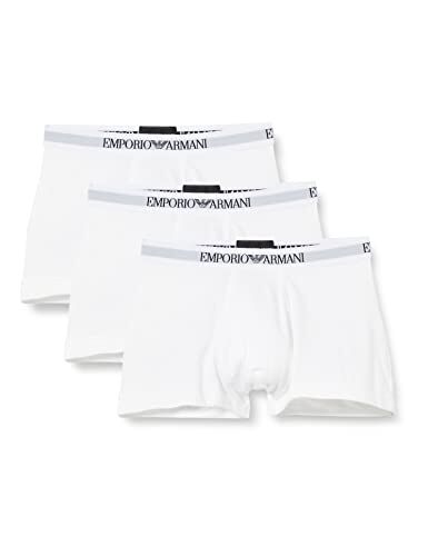 Emporio Armani 3-Pack Boxer Pure Cotton, Boxer, Uomo, Bianco (White/White/White), L