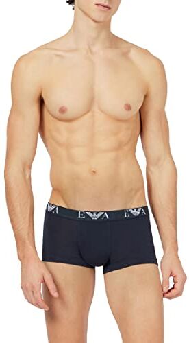 Emporio Armani Underwear 3-Pack Boxer Essential Monogram, Boxer, Uomo, Multicolore (Bianco/Nero/Blu Marine), L