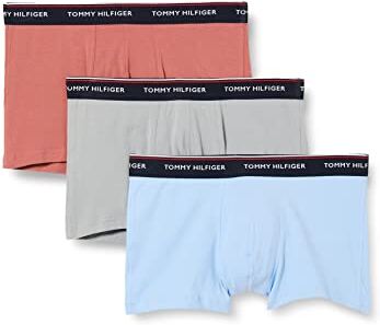 Tommy Hilfiger Pantaloncino Boxer Uomo Confezione da 3 Intimo, Multicolore (Vessel Blue/Dockside/Silver), M