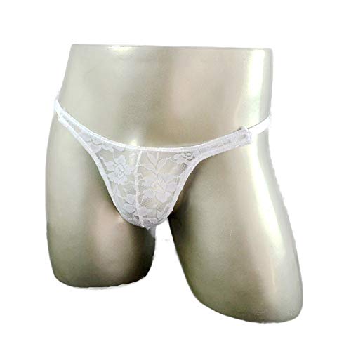 Es Uomo Sexy Tanga Slip Pizzo Sissy Briefs Slip Intimo Trasparente Underwear Multicolore