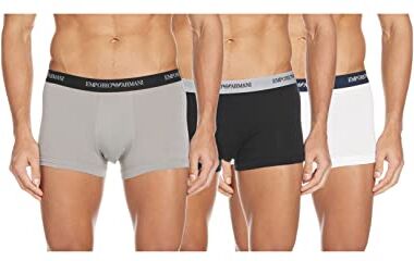 Emporio Armani Uomo 3-Pack Boxer Essential Core Logoband Boxer, Bianco Nero Grigio, XL