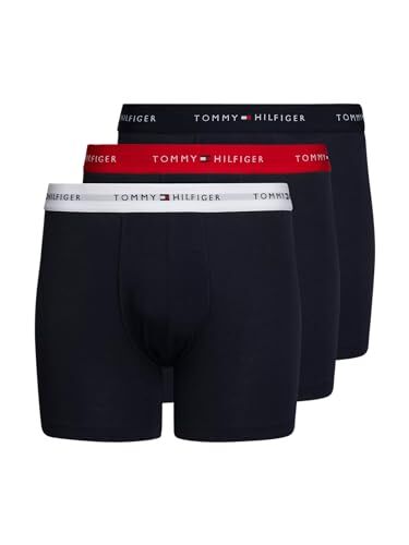 Tommy Hilfiger Pantaloncino Boxer Uomo Confezione da 3 Intimo, Blu (Des Sky/White/Primary Red), XXL