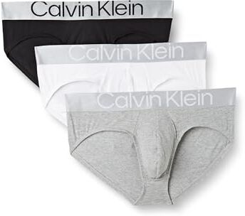 Calvin Klein Hip Brief 3Pk  Slip, Multicolore (Black/White/Grey Heather), XXL (Pacco da 3) Uomo