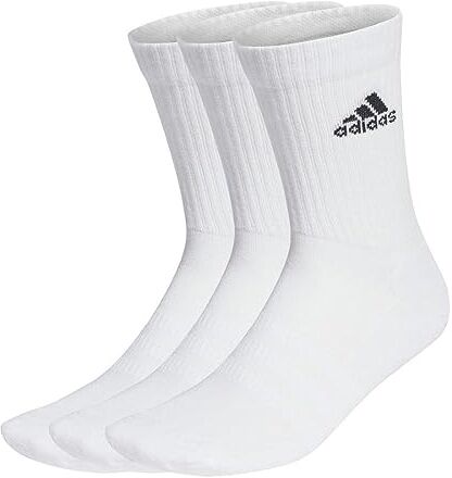 Adidas Cushioned Crew Socks 3 Pairs, Calze Medie Unisex Adulto, White/Black, M (Pacco da 3)