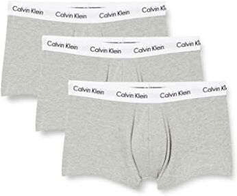 Calvin Klein Low Rise Trunk 3pk 0000u2664g, Boxer a vita bassa Uomo, Grigio (Grey Heather), XL