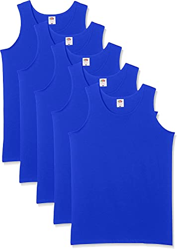 Fruit of the Loom 5-Pack Athletic Mens Canotta, Blu (Royal Blue), Medium (Pacco da 5) Uomo