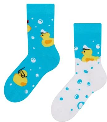 Dedoles Calzini Unisex Donna Uomo & Bambini Calze Cotone con tanti Design divertenti sinistra destra diversi, colore: Blu, disegno: Captain Duck, taglia: 27-30