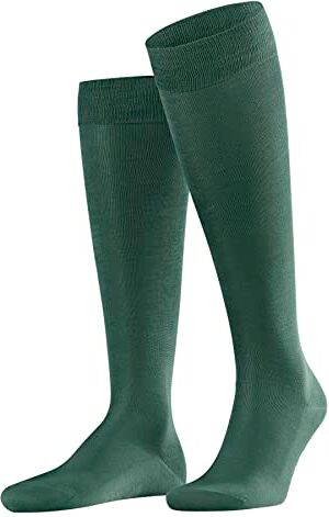 Falke Tiago M KH cotone filo di Scozia al ginocchio tinta unita 1 paio, Calzini lunghi Uomo, Verde (Hunter Green 7441) ecologico, 41-42