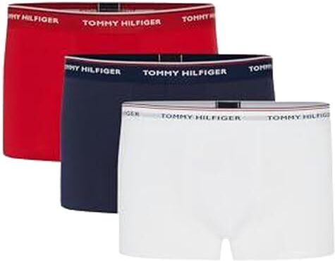 Tommy Hilfiger 3p Trunk, Uomo Boxer, Cer Aqua/Deep Indigo/Dockside Red, XXL