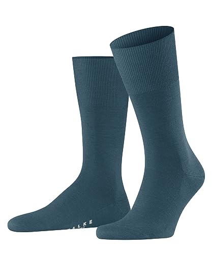 Falke Airport M SO lana cotone tinta unita 1 paio, Calzini Uomo, Blu (Peacock 6385), 43-44