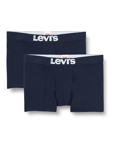 Levis Men Solid Basic Trunk 2P Boxer Aderenti, Blu (Navy), M (Pacco da 2) Uomo