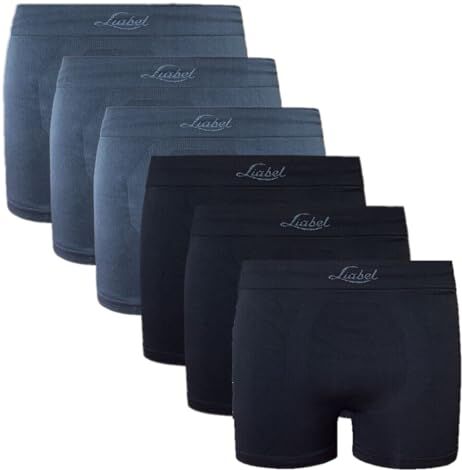 Liabel Slip/Boxer da Uomo Seamless Confezione da 6Pz – Mutande da Uomo in Microfibra Senza Cuciture Made in Italy (LXL, Boxer 3neri,3grigi)