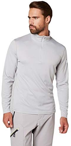 Helly Hansen Uomo Maglia Termica HH Tech Mezza Zip, XL, Grigio Chiaro