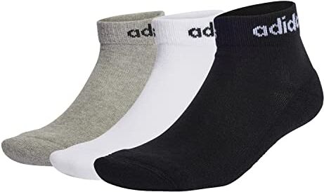 Adidas C LIN ANKLE 3P Calzini Unisex Adulto medium grey heather/white/black Taglia KXXL