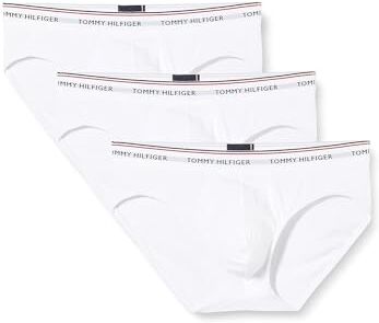 Tommy Hilfiger 3P Brief 1U87903766 Slip, Bianco (White), L (Pacco da 3) Uomo