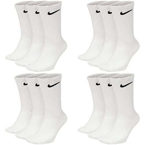 Nike , Everyday Lightweight Crew SX7676 6 paia di calze da tennis, colore: bianco, nero, grigio, taglia 42-46, bianco, 42-46