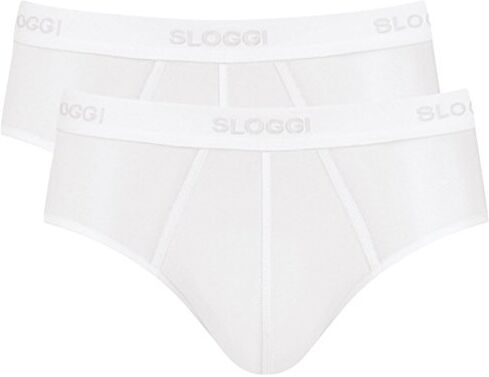 Sloggi 24/7 Midi 2p Slip, Bianco (White), 6 (Pacco da 2) Uomo