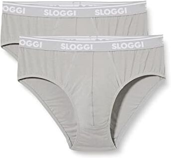 Sloggi men Go Abc H Midi 2p, Slip Uomo, Grigio (Stone Grey), M