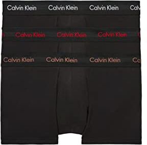 Calvin Klein Low Rise Trunk 3pk , Boxer a vita bassa Uomo, Nero (B-bright Camel/ Wht/ Red Crpt Logo), S