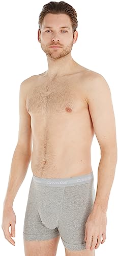 Calvin Klein Trunk 3pk  Boxer, Grigio (Grey Heather), S Uomo