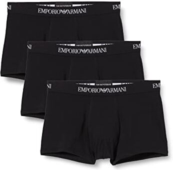 Emporio Armani 3-Pack Boxer Pure Cotton, Boxer, Uomo, Nero (Black/Black/Black), M