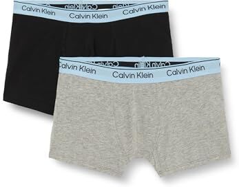 Calvin Klein 2 Pezzi Baule Trunk, Greyheather/Pvhblack, 10-12 Bambini e Ragazzi