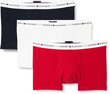 Tommy Hilfiger Pantaloncino Boxer Uomo Confezione da 3 Intimo, Multicolore (Desert Sky/White/Primary Red), XL