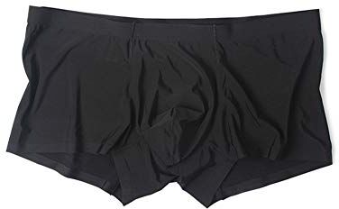 Onloo Boxer da uomo Ice Silk No Trace Low Rise U convesso, tinta unita, traspirante