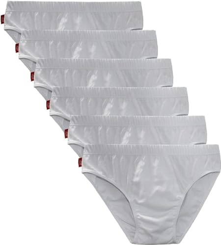 Generico Pacco da 24 Pacco da 12 e Pacco da 6 Slip e Boxer LIABEL Uomo 100% Cotone/Cotone Mercerizzato Colori Foto (4, 6 Slip Bianco)