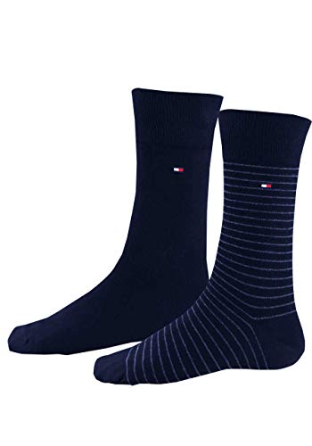 Tommy Hilfiger Clssc Sock 100001496 Calzini, Blu (Dark Navy), 43-46 Uomo (Pacco da 2)