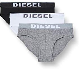 Diesel Uomo Umbr-andrethreepack Slip, Multicolore (Dark Grey Melange/Black/Bright White E3843-0jkkb), XXL