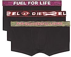 Diesel Umbx-damienthreepack, Boxer Uomo, Nero (E4101-0wgag), XXL (Pacco da 3)