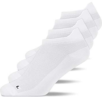 Snocks Calze Running Uomo (4 Paia) Calze Sportive Bianco Taglia 43-46 Calze da Corsa Anti Vesciche Calzini Sportivi Uomo Corti Traspirante